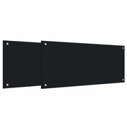 Set di 2 paraschizzi moderni per cucina 90 x 40 cm resistenti al calore design elegante vetro temperato nero 02_0056229