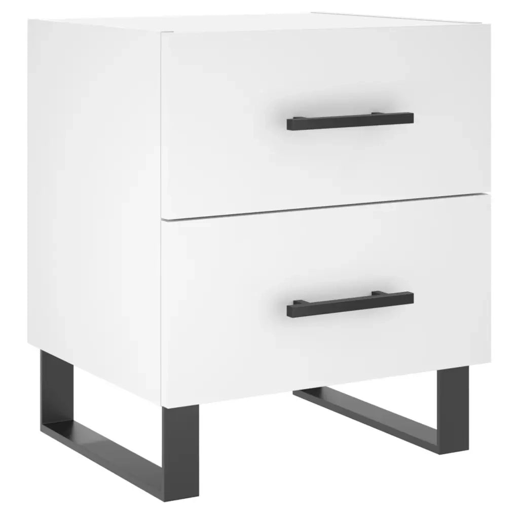 Comodino Bianco 40x35x47,5 cm in Legno Multistrato 827356