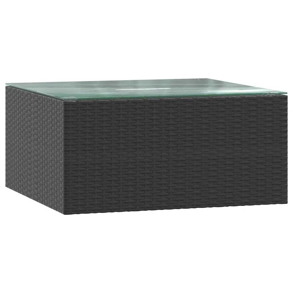 Set Divani da Giardino 7 pz con Cuscini in Polyrattan Nero 46552