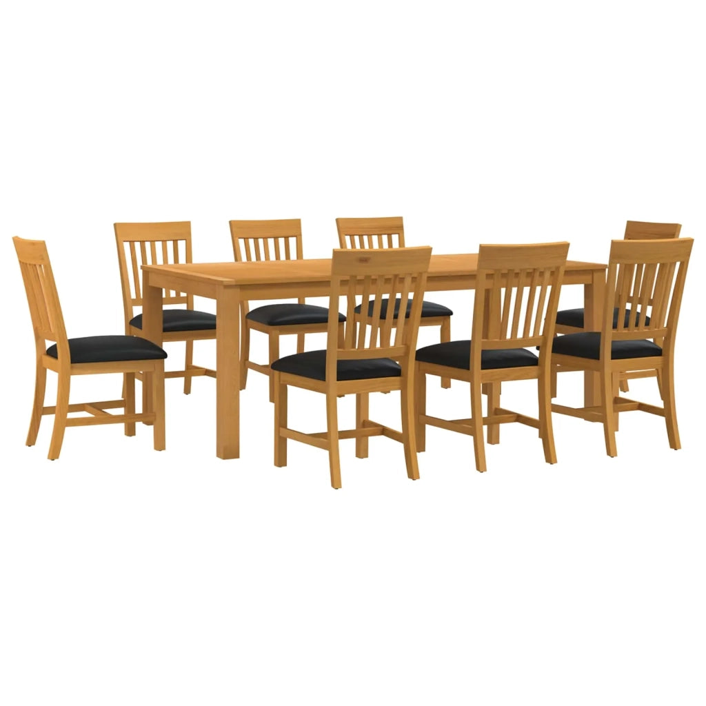 Set da pranzo 9 pz Nero Legno di Quercia Massello 3430406
