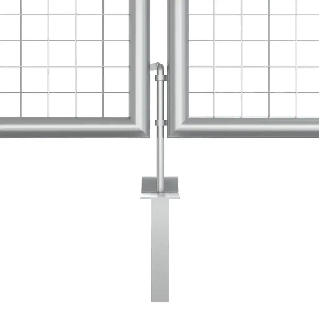 Cancello da Giardino in Acciaio Zincato 400x125 cm Argento 144300