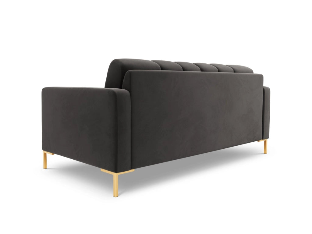 Cosmopolitan Design - Divano "Bali" 2 posti in velluto grigio scuro 