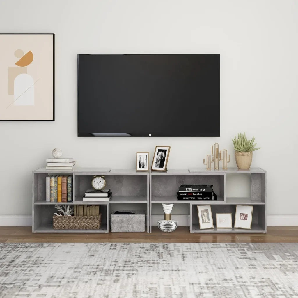 Mobile Porta TV Grigio Cemento 149x30x52cm in Legno Multistrato 808363