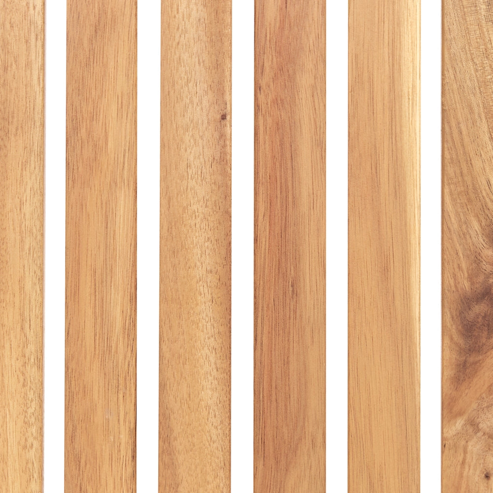 Set di 8 sedie da giardino in legno di acacia chiaro certificato con cuscini blu navy e bianchi resistenti all'acqua