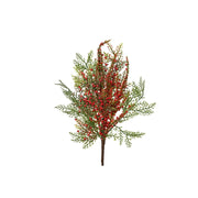 Ramo con bacche rosso lussureggianti H50cm