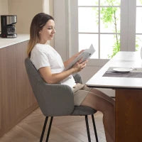 Sedia rivestita in Velluto a Coste, con Forma a Conchiglia e Gambe in Metallo, Grigio