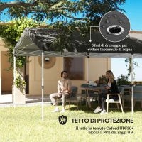 Gazebo Pieghevole Pop Up 6x3 m, UPF50+ con Altezza Regolabile e Borsa di Trasporto, Grigio Scuro