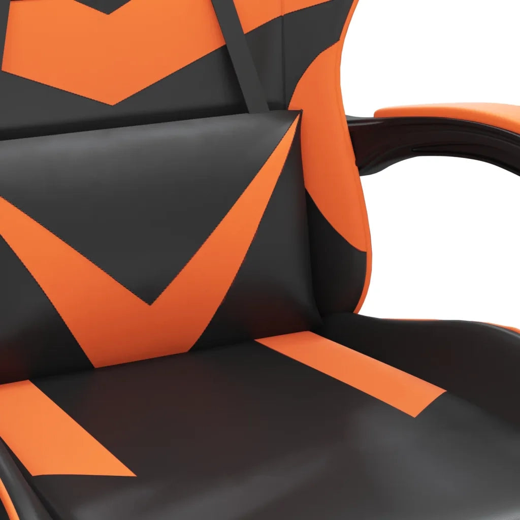 Sedia da Gaming con Poggiapiedi Nero e Arancione in Similpelle cod mxl 67391