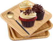 Piatto da servizio in bambù rettangolare - piatto da servizio in legno piccolo 20x20x2 cm - snack per la colazione tavola da salotto