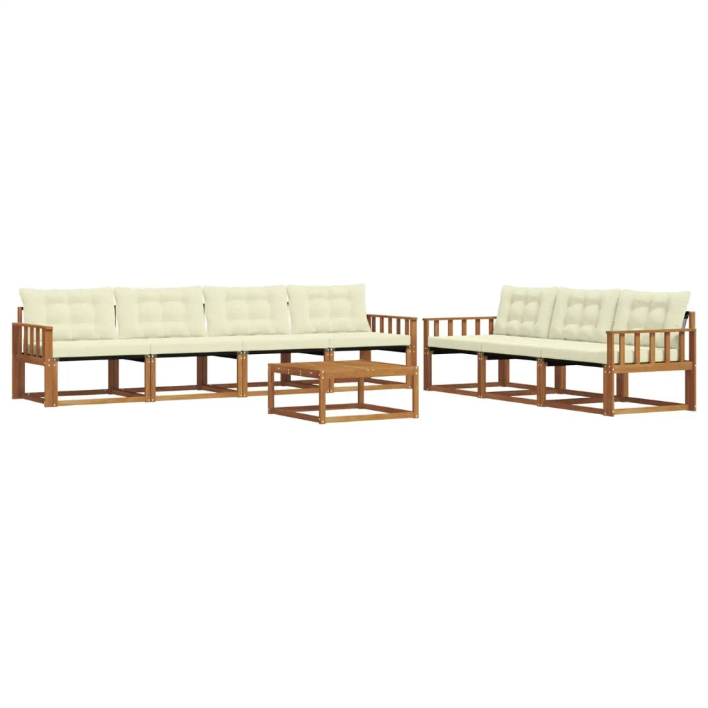 Set di divani da esterno con cuscino 8 pcs Naturale e Crema 3369261