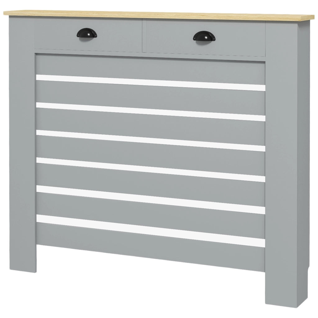 Copricalorifero a Griglia con Cassetti ¨C Zephmum ¨C 111x19x95.5 cm Grigio MDF