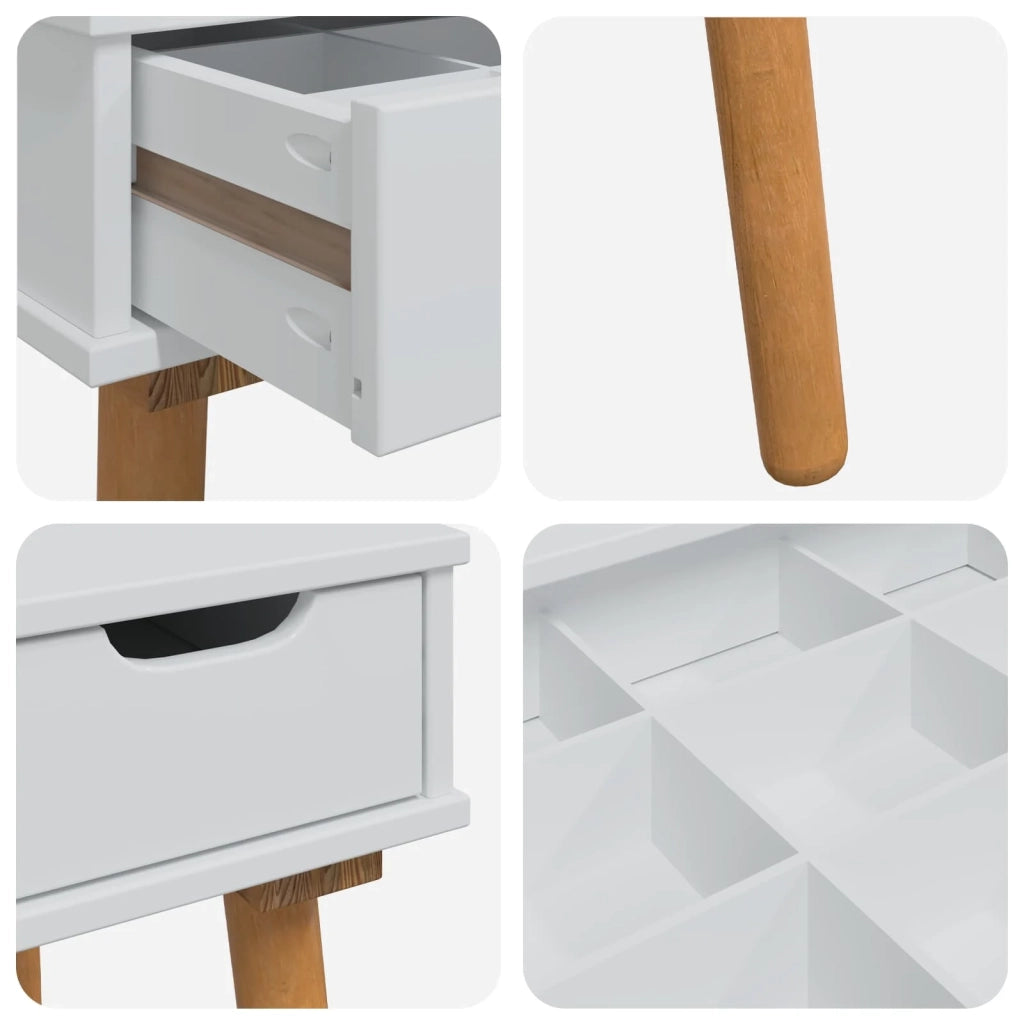 Set Tavolo da Trucco FAUSKE 3 pcs Bianco 76 x 50 x 143 cm 3438580