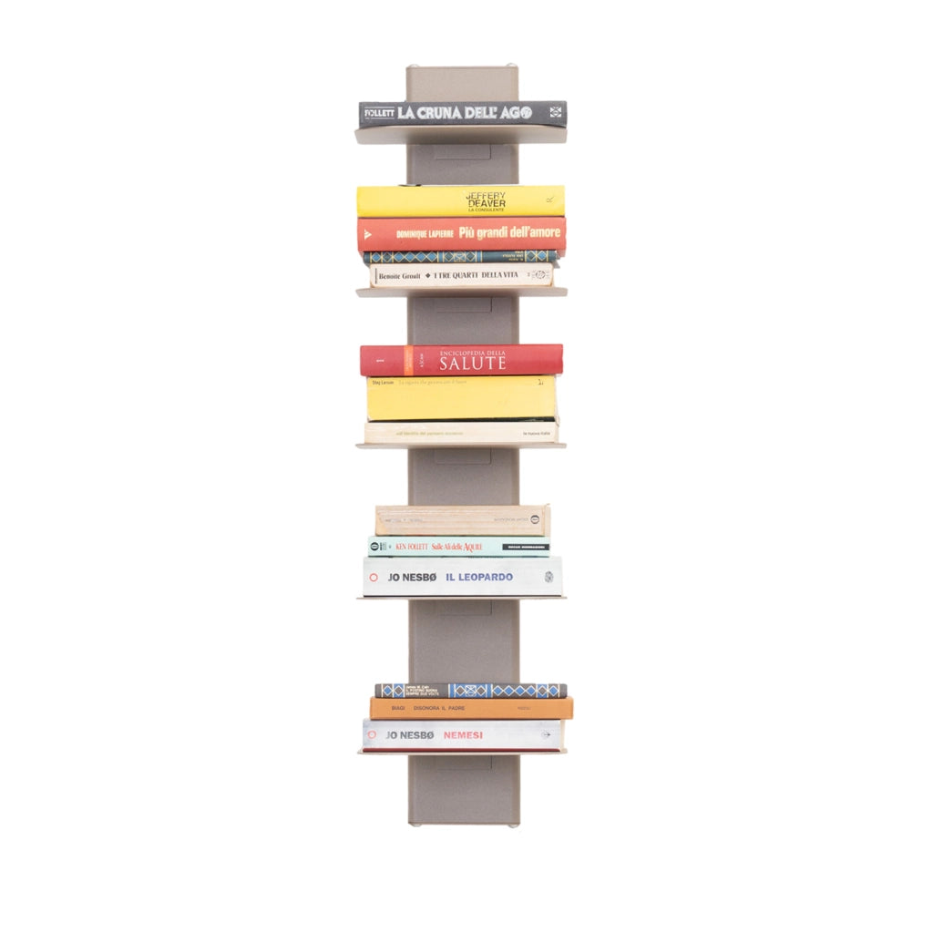 ALUBOX DEMETRA Libreria Da Parete In Alluminio E Lamiera Zincata 83,5X23X21 Cm Libreria Sospesa 6,6 Kg Con 5 Mensole Libri 17x23 Cm Libreria Salvaspazio Con Inserti A L E Attrezzatura COLORE: SABBIA