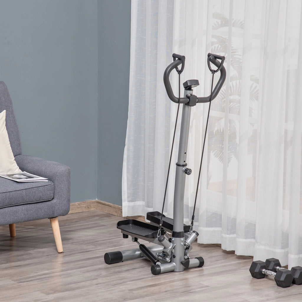 Stepper con Manubrio Regolabile e Monitor LCD ¨C zephmum ¨C 55x53x118-128cm, Nero