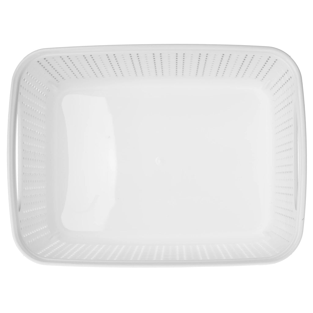 Contenitore portaoggetti KADAX da 3,3 litri, cestino organizer in plastica bianca