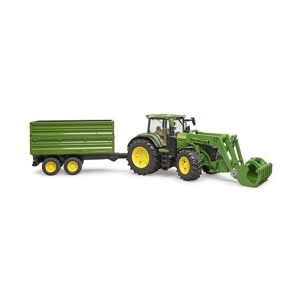 Mezzo agricolo bruder 03155 john deere trattore con rimorchio 1:16
