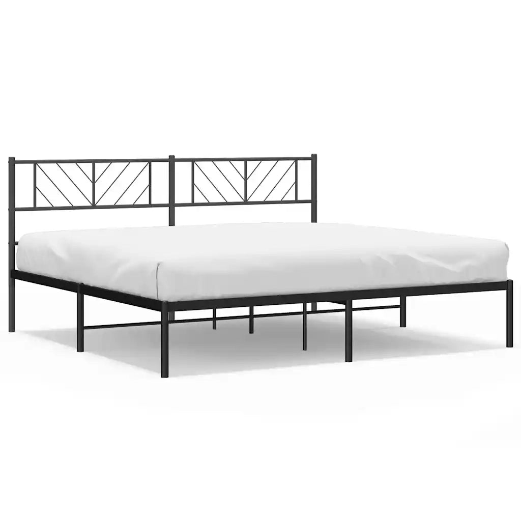 Giroletto con Testiera in Metallo Nero 193x203 cm 372185