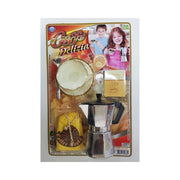Trade Shop - Moka Caffettiera Tazza Con Piatto Cucchiaio Caffe' Zucchero Latte Gioco Bambine -