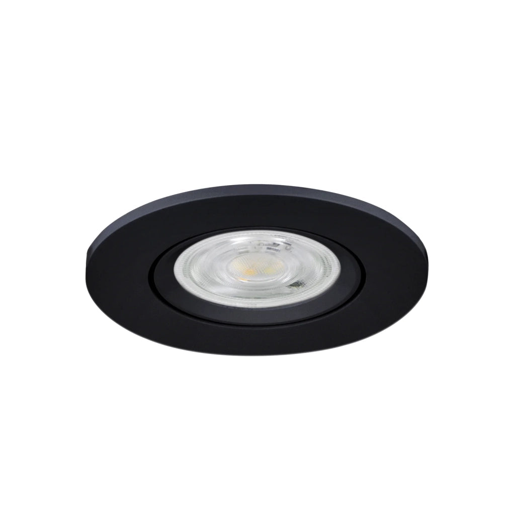 Set 3 Faretti Incasso Barranco Gu10 Plastica Nera 1 Luce Gu10 4,5 Ip44