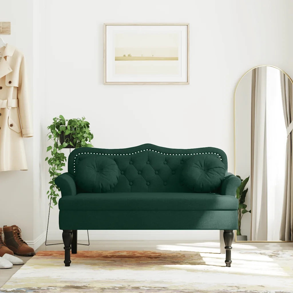 Panca con Cuscini Verde Scuro 120,5x65x75 cm Velluto CFW5608800