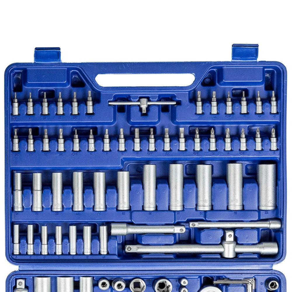 Trade Shop - Kit Inserti + Bussole Boccole Impronta Torx Esagonale Con 3 Cricchetti 171 Pz -