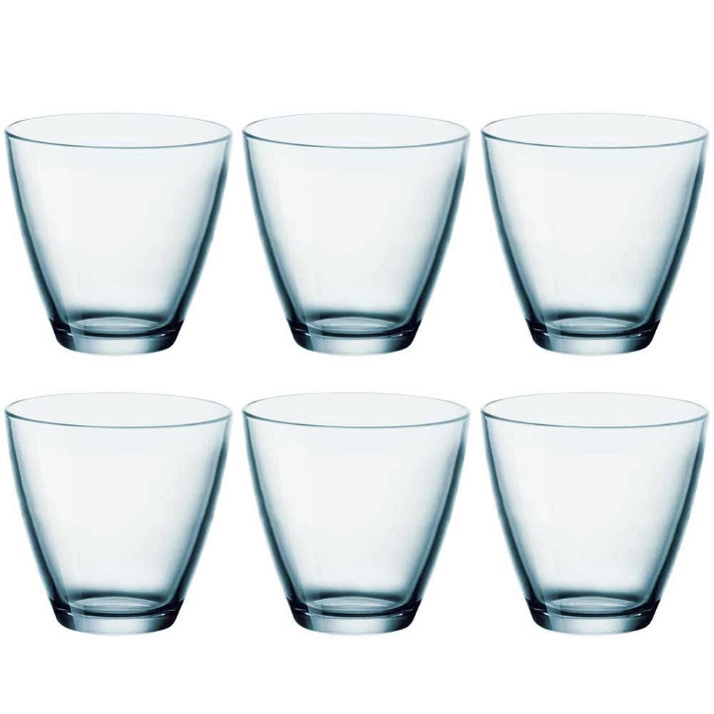 Trade Shop - Set Da 6 Pezzi Bicchieri In Vetro Bicchiere Per Acqua Vino Bibite Blu 26 Cl -