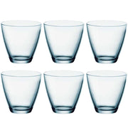 Trade Shop - Set Da 6 Pezzi Bicchieri In Vetro Bicchiere Per Acqua Vino Bibite Blu 26 Cl -