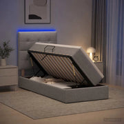 Letto con contenitore LED e materasso Grigio Chiaro 3459924