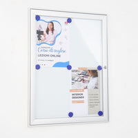 Bacheca con Apertura a Battente 52,1x69,6x2,3 cm in Alluminio Silver