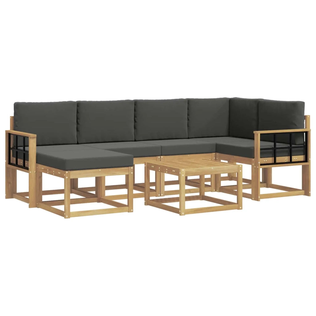 Set di divani da esterno con cuscino 7 pcs Bianco e Antracite