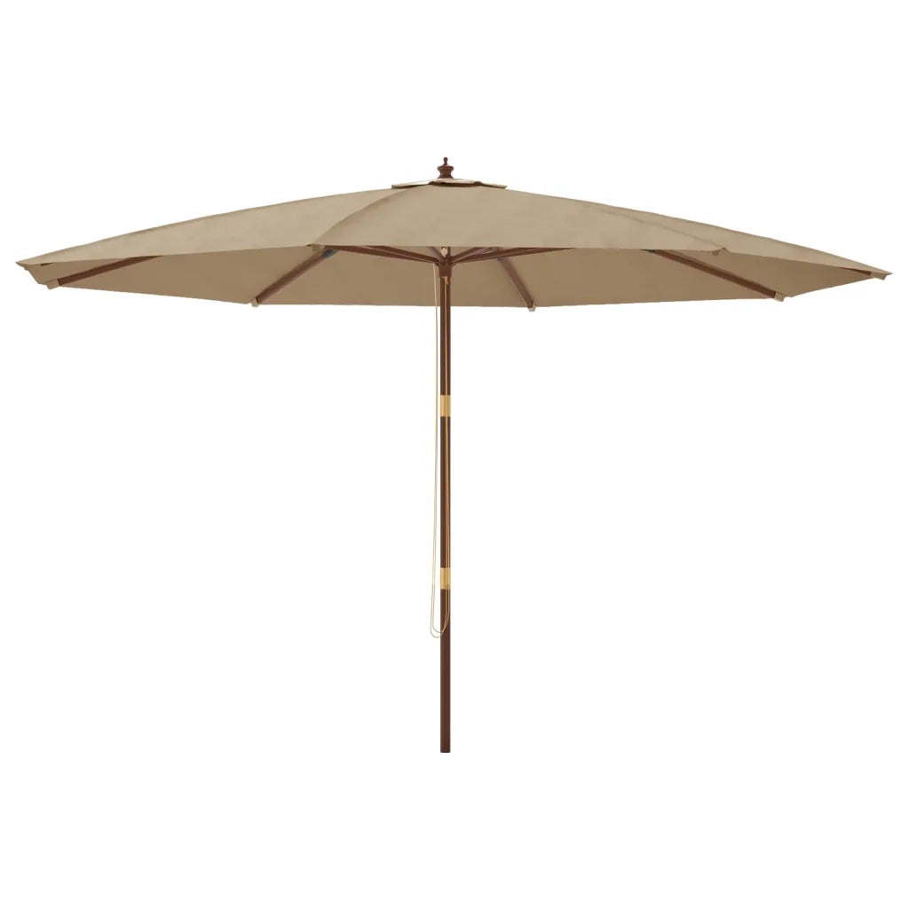 Ombrellone da Giardino-Ombrello da Balcone con Palo in Legno Tortora 400x273 cm