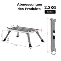 Scalino camper pieghevole in alluminio fino a 220 kg, antiscivolo, Scaletta per roulotte