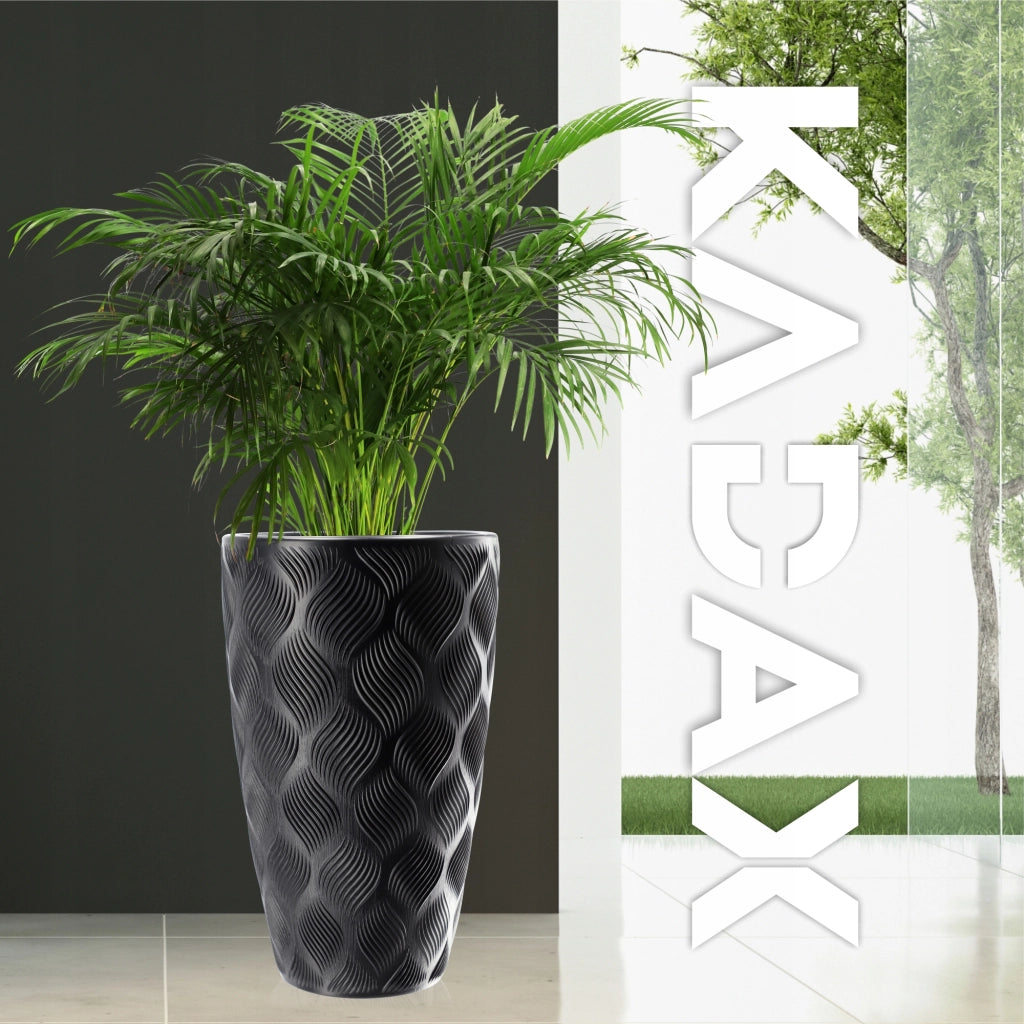 Vaso da fiori KADAX con inserto 58 cm, copertura per vaso da fiori in plastica alta