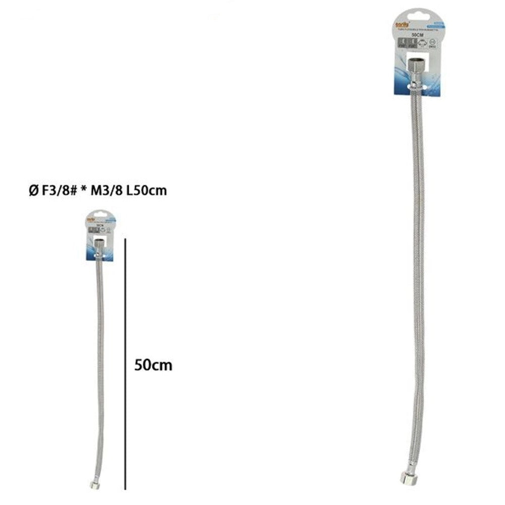Trade Shop - Tubo Flessibile Flessibili Per Rubinetto Miscelatore Acqua øf3/8 X M3/8 Lungo 50cm 87966 -