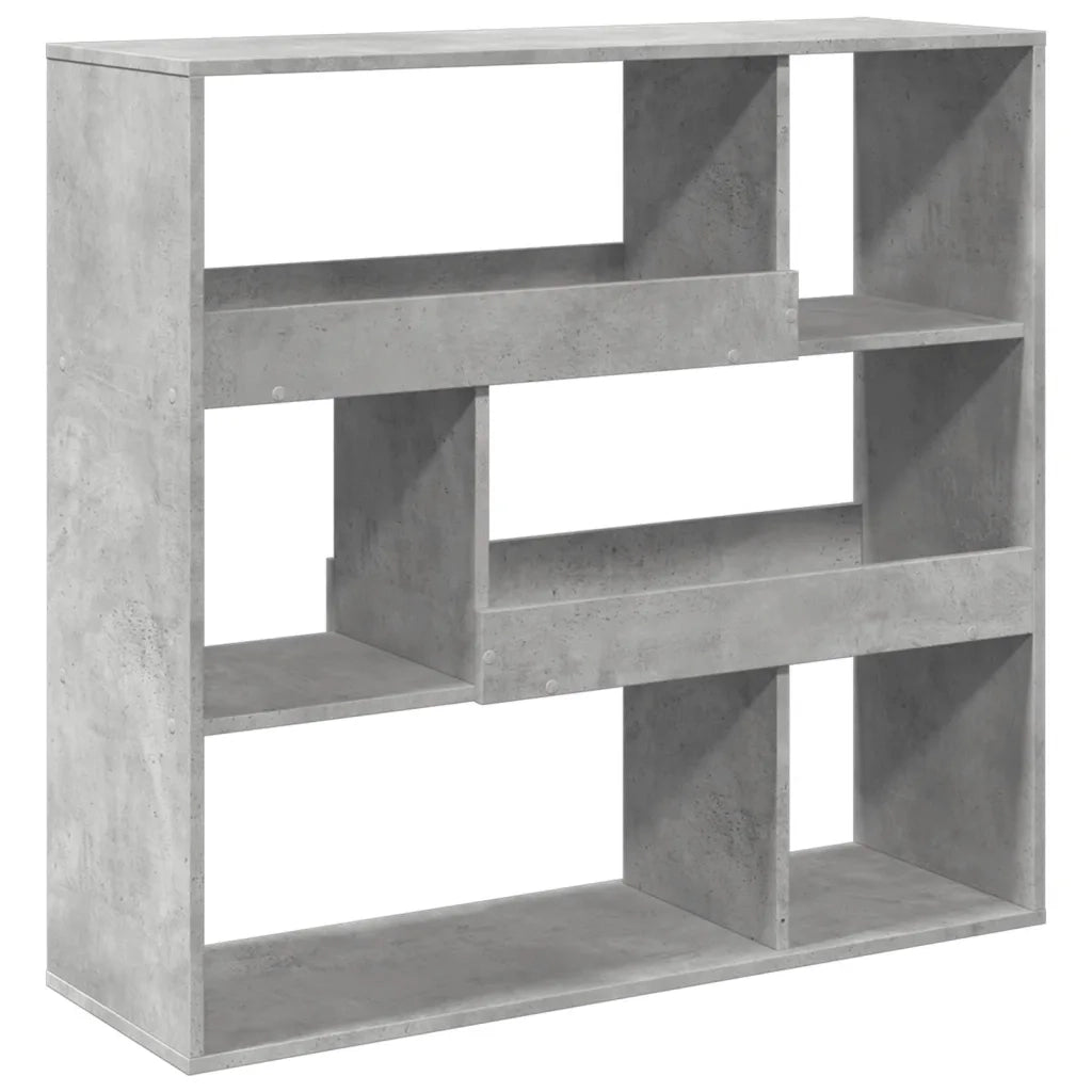 Libreria Divisorio-Scaffale per Libri-Mobile di Stoccaggio Grigio Cemento 100x33x94,5 cm