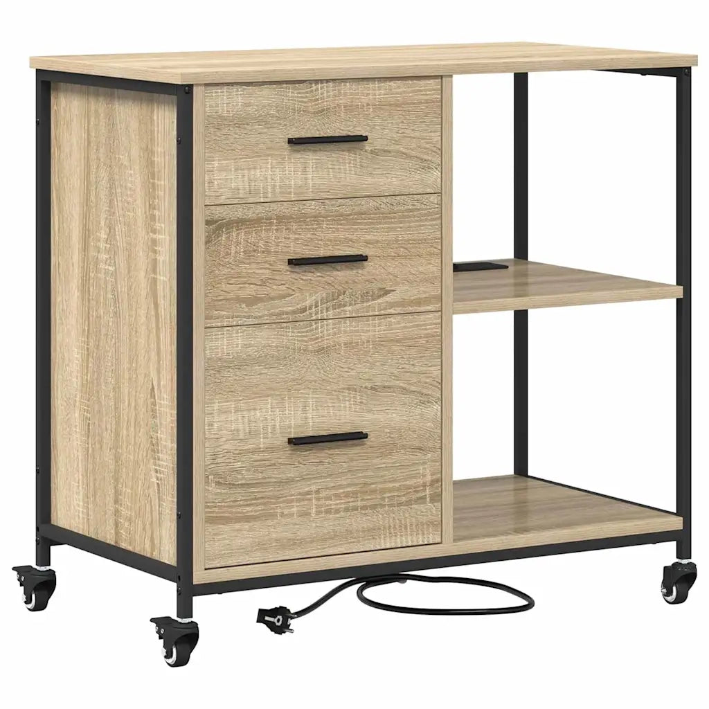 Cabina con Stazione di Ricarica Rovere Sonoma 76 x 41 x 72 cm 859836