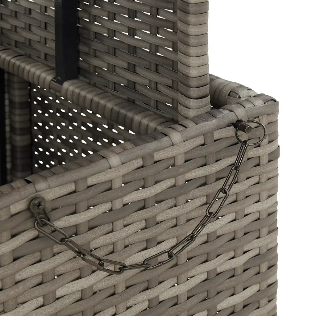Tavolo Giardino | Tavolino da esterno Grigio 110x110x71cm Polyrattan Legno di Acacia