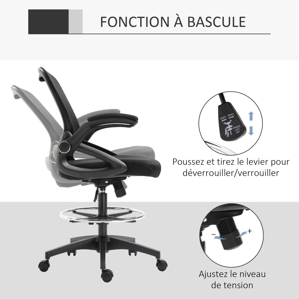 Sedia da ufficio ergonomica con poggiapiedi ¨C zephmum ¨C nero