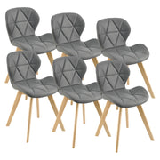 Set 6 Sedie Älmhult con Rivestimento in Similpelle Trapuntata - Grigio [en.casa]