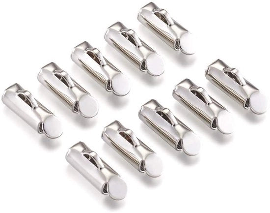 Capocannoni in acciaio 50 pezzi - Chiusure multi-strand - Dimensioni 5,5x10 mm - Facili da utilizzare - Ideali per collane e bracciali