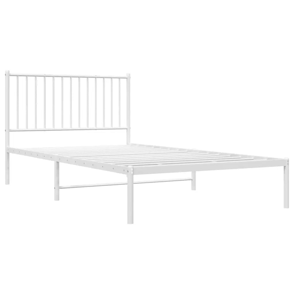 Giroletto con Testiera Metallo Bianco 107x203 cm 350927