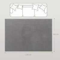 Tappeto Salotto 160x230 cm Lavabile in Lavatrice Pelo Lungo Stile Moderno Tapeto per Soggiorno Camera da Letto Grigio Chiaro