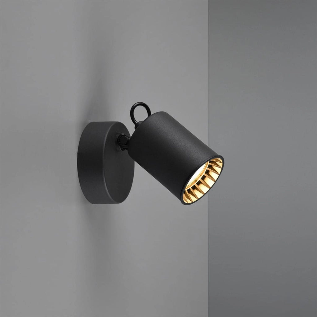 Faretto da parete PAGO nero GU10 orientabile Trio 803500132