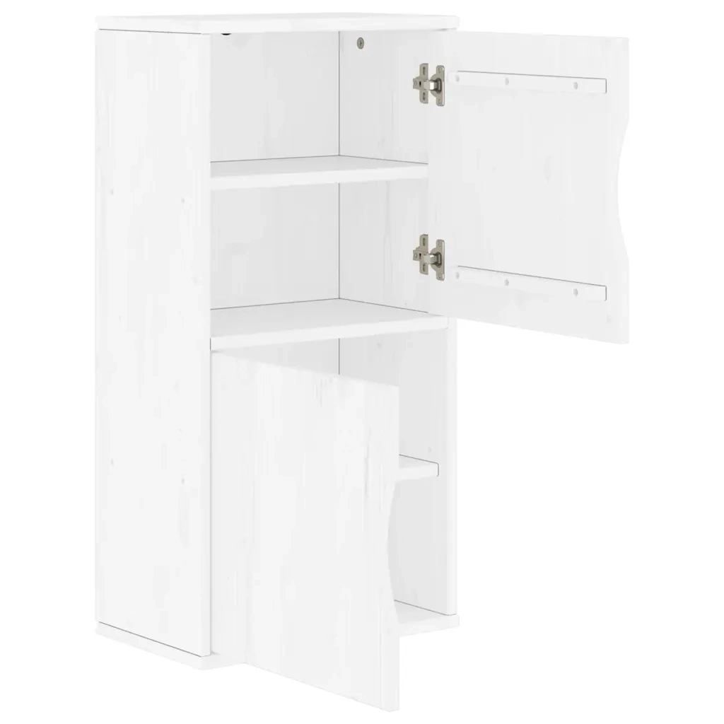 Armadietto Laterale ODDA Bianco 40x24x79 cm Legno Massello Pino 4103592