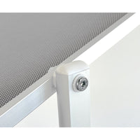 Lettino Prendisole da Giardino 181x60xH39 cm in alluminio e tela grigia Bagnino