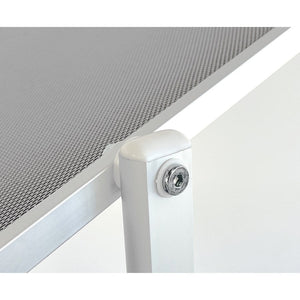 Lettino Prendisole da Giardino 181x60xH39 cm in alluminio e tela grigia Bagnino