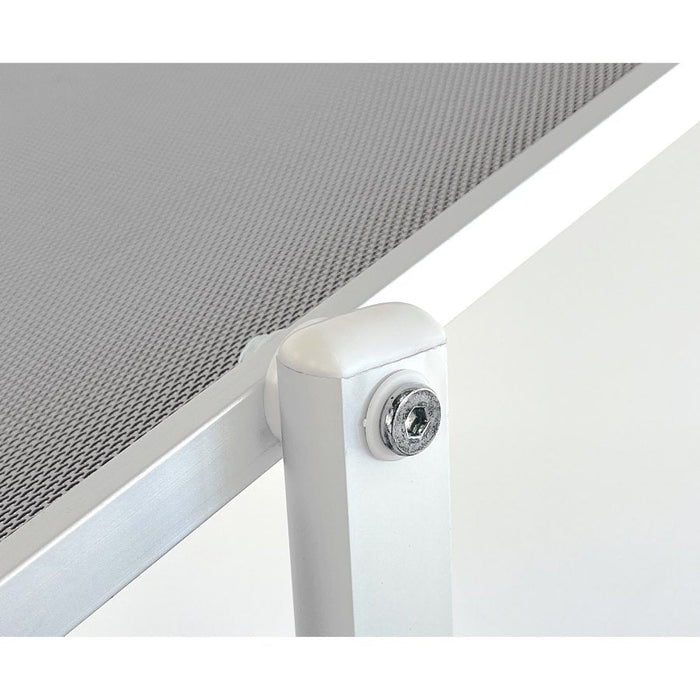 Lettino Prendisole da Giardino 181x60xH39 cm in alluminio e tela grigia Bagnino