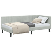 Letto singolo | Letto per adulti | Cornice del letto ad angolo Grigio chiaro 90 cm x 190 cm