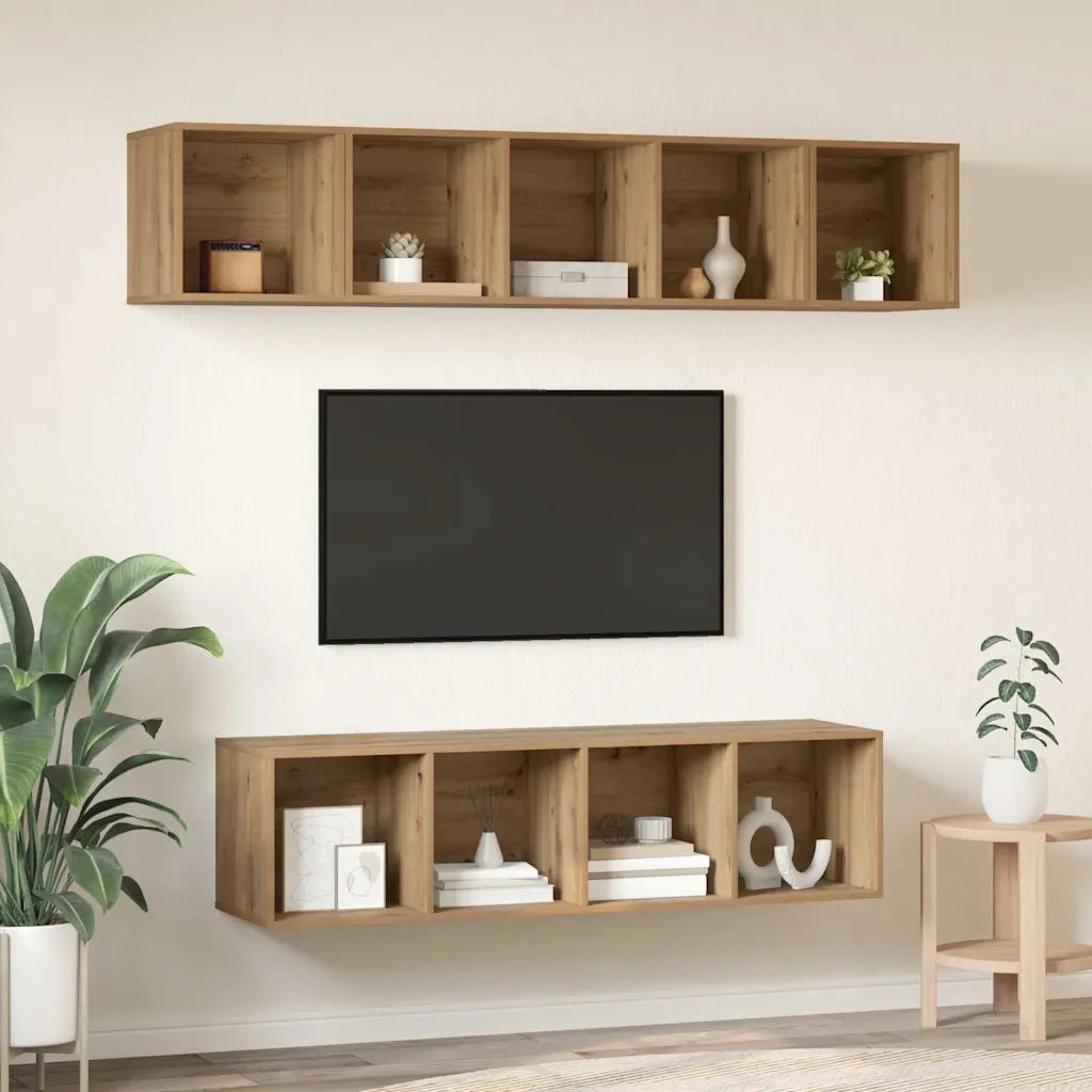 Set mobile TV 4 pcs Rovere artigianale Legno multistrato