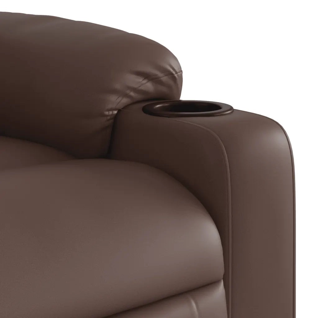 Poltrona Reclinabile Marrone in Similpelle 374135